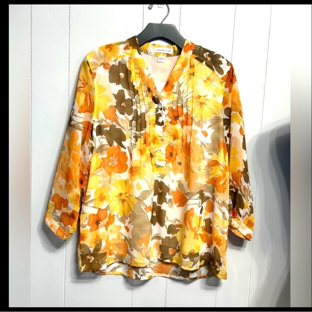 Coldwater Creek Autumn Floral Blouse